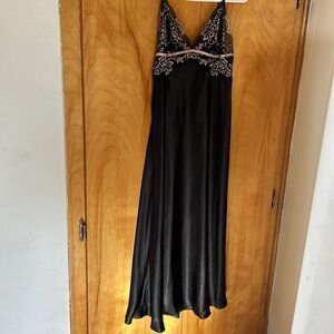 Linea Donatella black lace slip